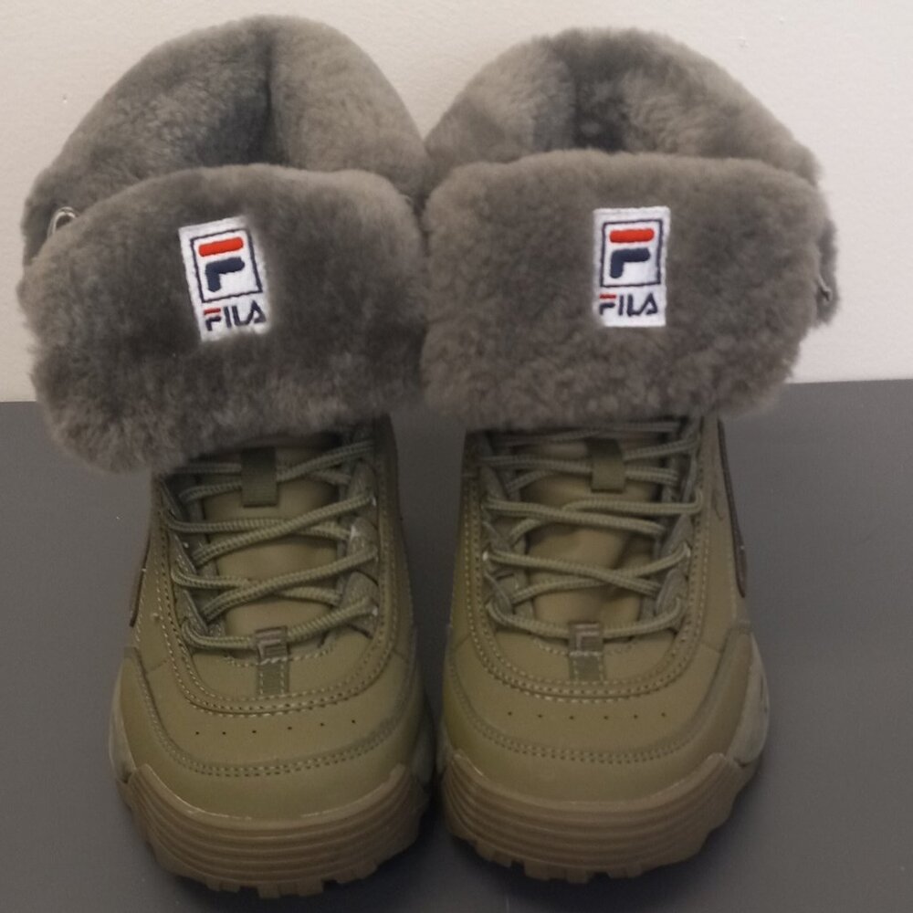 FILA Disruptor Shearling Boots Booties Sneakers Shoes Size 8